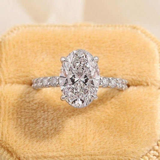 Oval Cut Lab Grown Diamond Engagement Ring