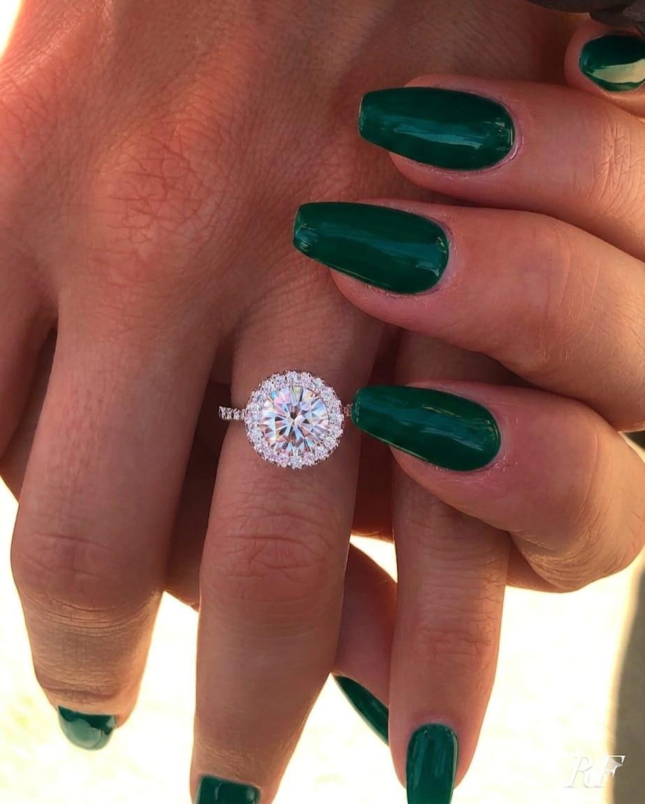 1.60 ctw Halo Lab Grown Diamond Ring, Certified Center Diamond with IGI
