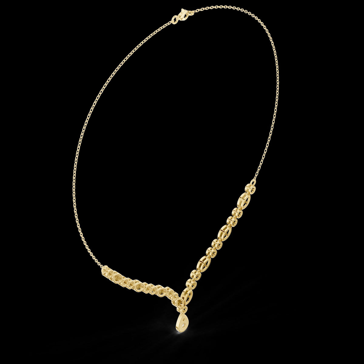 Teardrop Pendant Necklace with Delicate Chain with Round Brilliant Cut